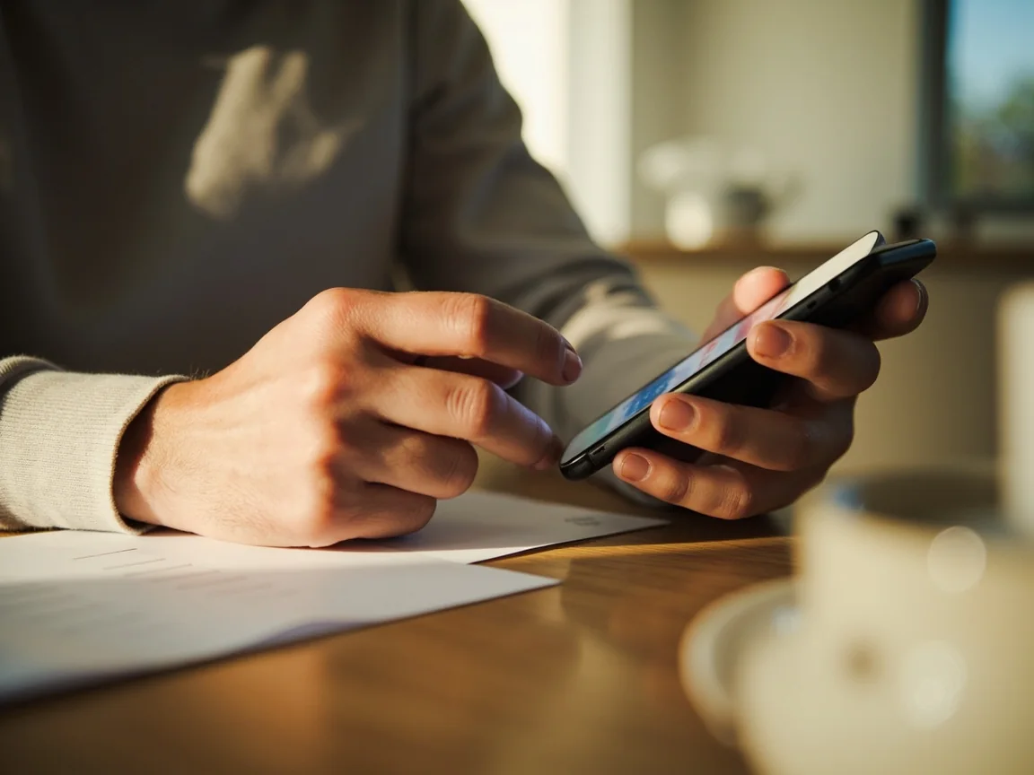 Smartphone permission screen requesting camera or notification access during a calm review