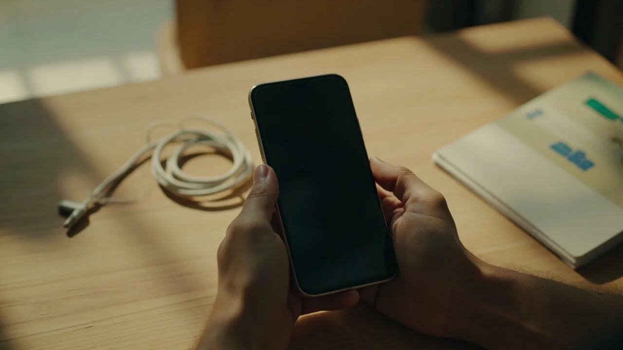 A phone screen showing an app install confirmation with a calm home setting