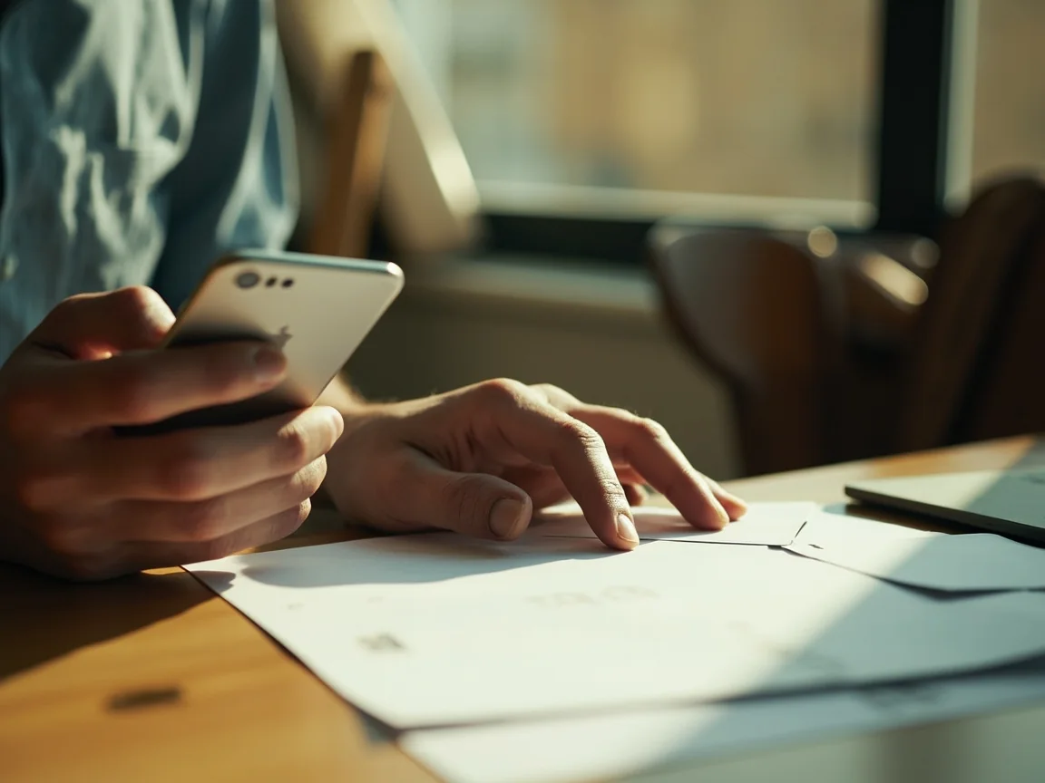 A paper note about age verification habits beside a phone
