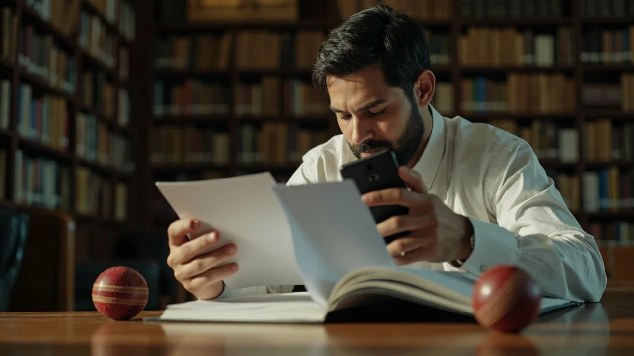 A research desk with a paper note on jurisdiction and a calm phone
